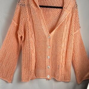 POL Coral Open-Knit Cardigan